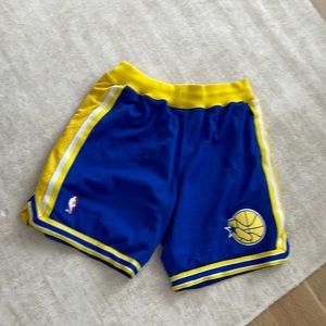 golden state warriors authentic basketball shorts by mitchel and ness